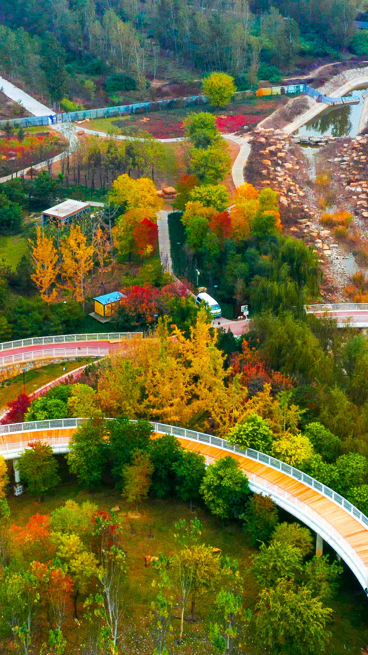 投资8个亿的水系工程,让滑县森林公园的白马湖秋色美轮美奂,与西湖